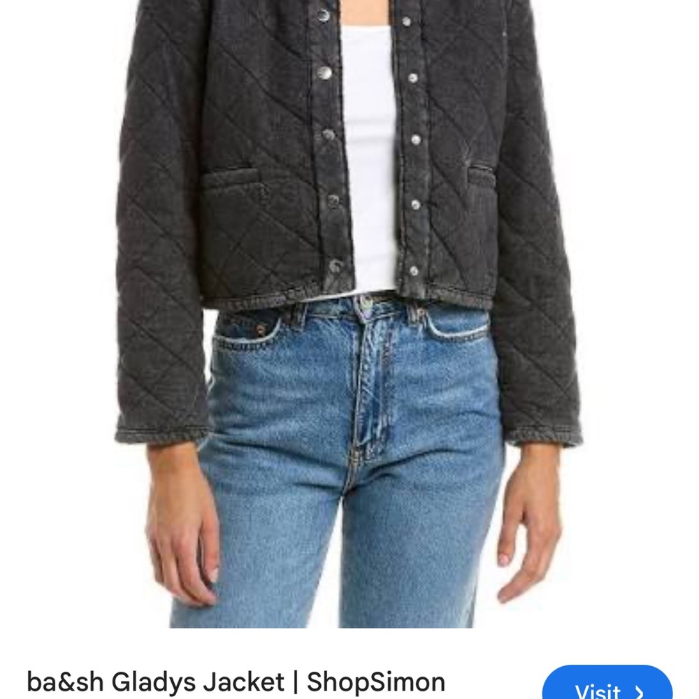 ba&sh Black Quilted Bomber Jacket with Relaxed Fit